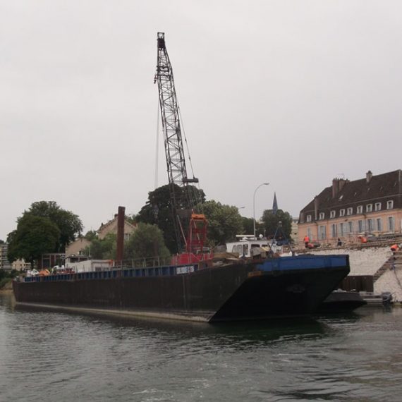 CAN Génie civil & battage Réfection du perré et du quai de la Monnaie (Chalon-sur-Saône)