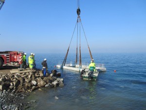HYDROKARST - Assistance à la pose de caisson d'un quai - Lac léman - 2013